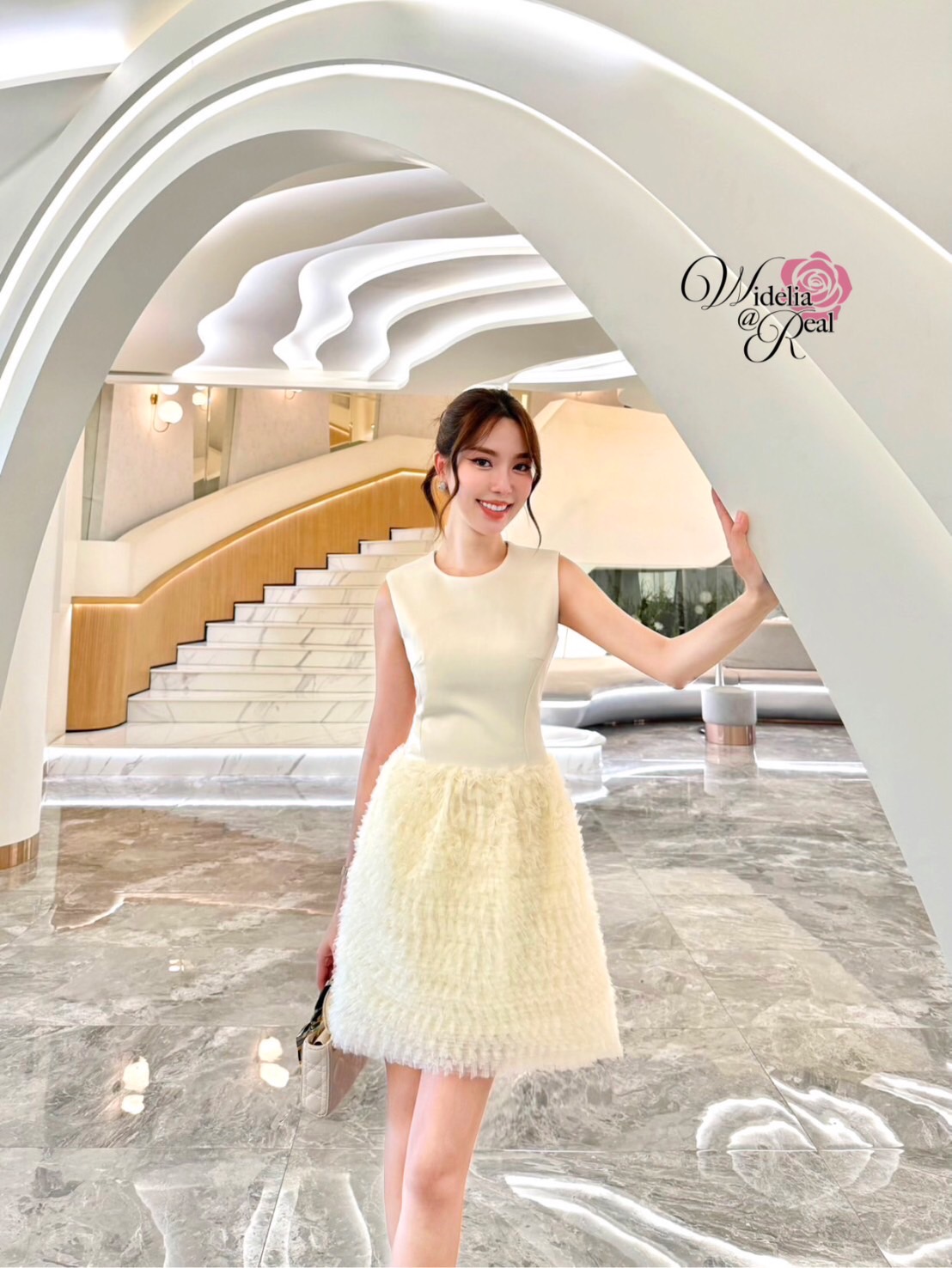 Korea Dress เดรสแขนกุด เนื้อผ้าเรียบ สีพื้น