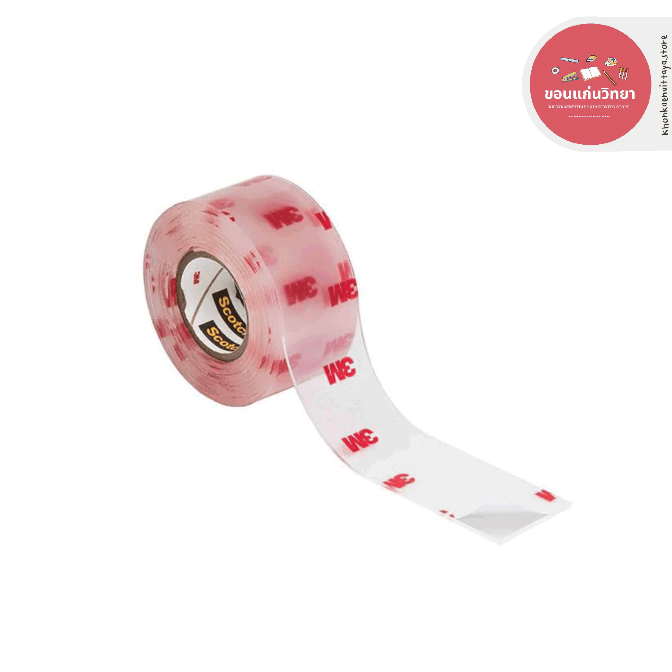 เทปกาวสองหน้า Double Sided Tape สก๊อตช์ 3M แรงยึดติดสูง ชนิดใส รุ่น 4010 (เล็ก) ขนาด 80 ซม จำนวน 1 ม้วน