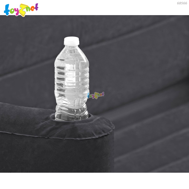 Intex Pull-Out Sofa 1.93x2.31x0.71 m Black no.68566 + 2 Pillows & DQI Air Pump