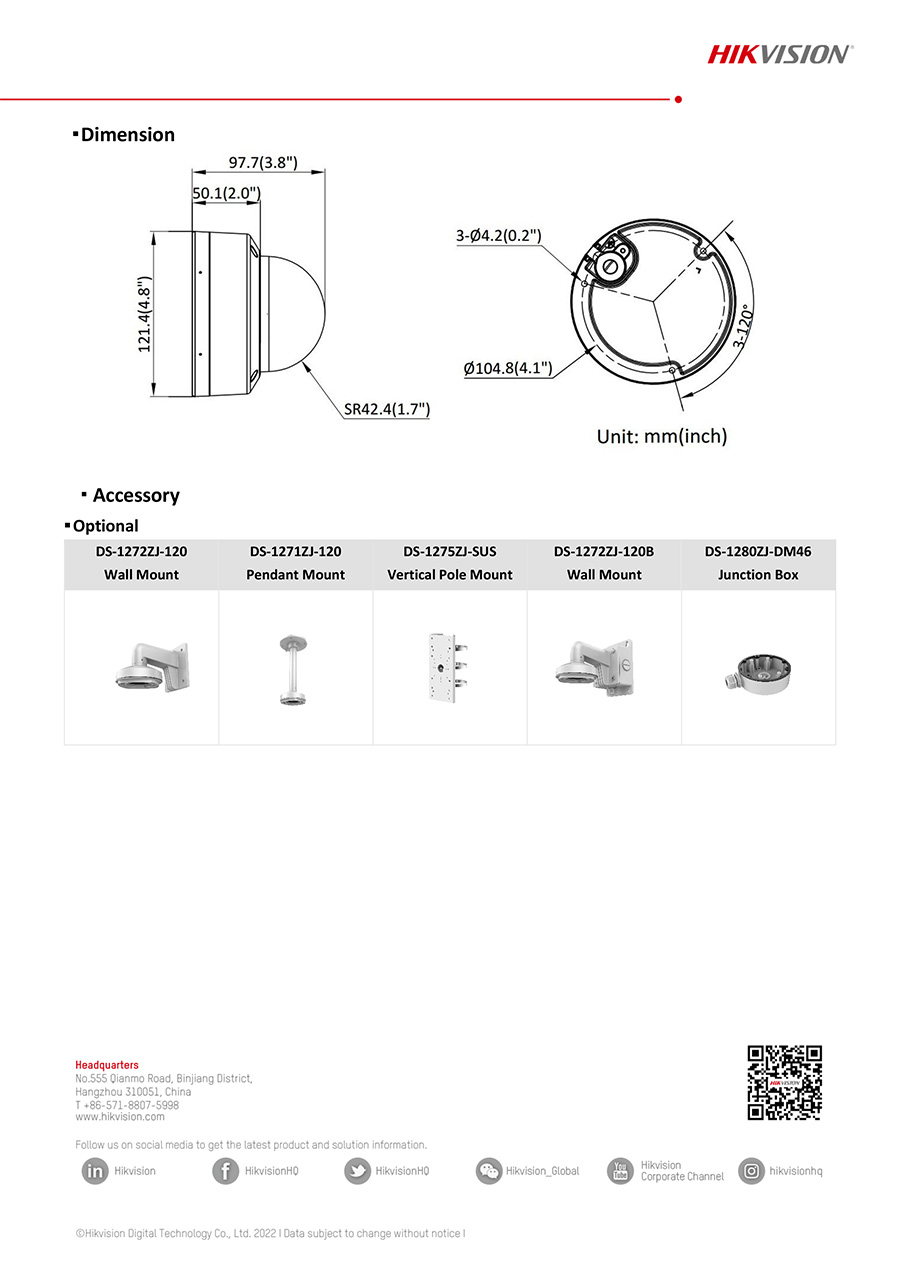 HIKVISION DS-2CD1143G2-LIUF (2.8mm.) IP CAMERA 4MP เลือกปรับโหมดภาพสี 24 ชม.หรือกลางคืนขาวดำได้ มีไมค์ในตัว ใส่การ์ดได้ BY BILLIONAIRE SECURETECH DS-2CD1143G2-LIUF (2.8mm.)