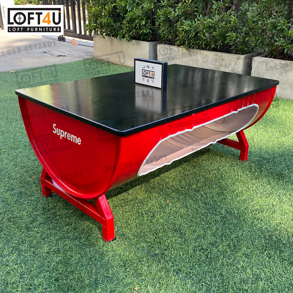 โต๊ะกลาง : Steel Barrel Table (60x90Cm)