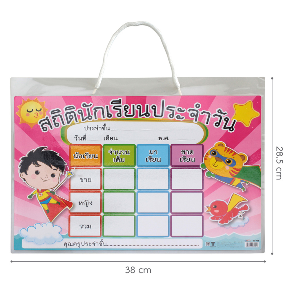 บอร์ดสถิตินักเรียน พิมพ์ลาย ชุด1