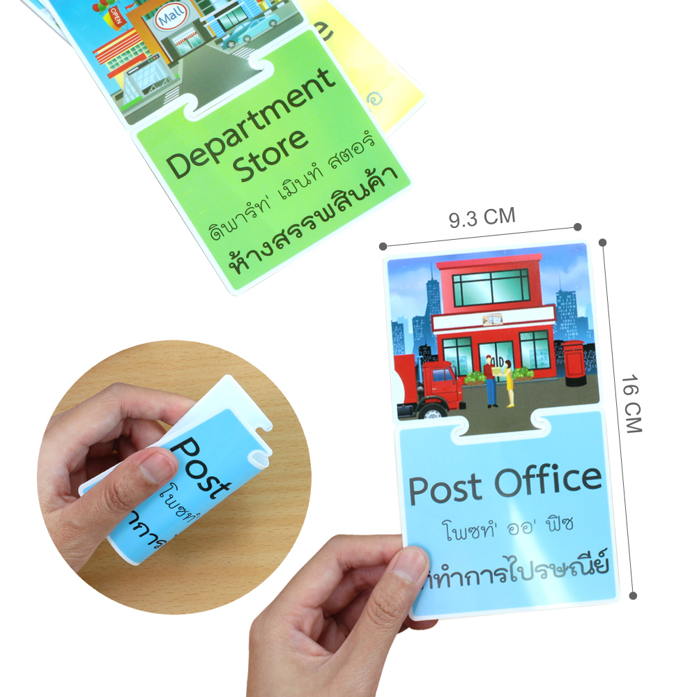 เกมต่อภาพจับคู่ บัตรคำ ชุด Places - สถานที่ ET-549