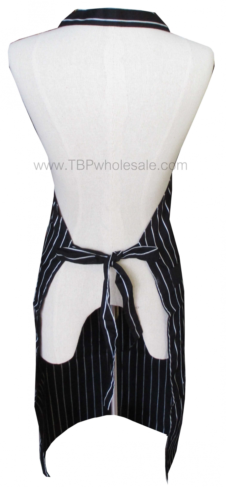 AP-020===ราคาส่ง 170 บาทต่อผืน ขั้นต่ำ 100 ผืน ผ้ากันเปื้อนลายริ้วดำขาว งานเย็บอย่างดีสวย (ผ้ายานดาย) Tel:081-0110084/02-3972066