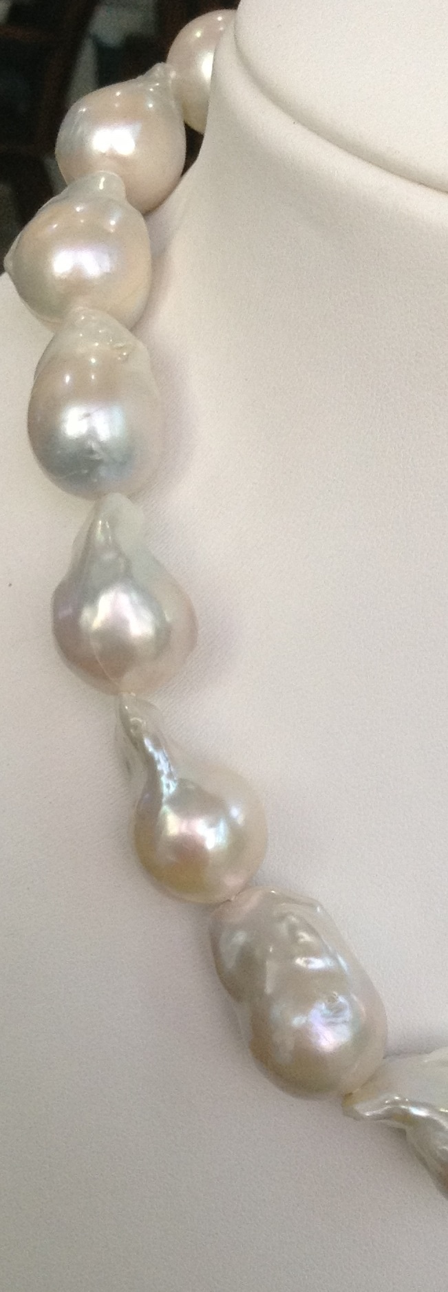 สร้อยคอไข่มุกแท้ รูปทรงธรรมชาติ ขนาดใหญ่ 15-18 มิล