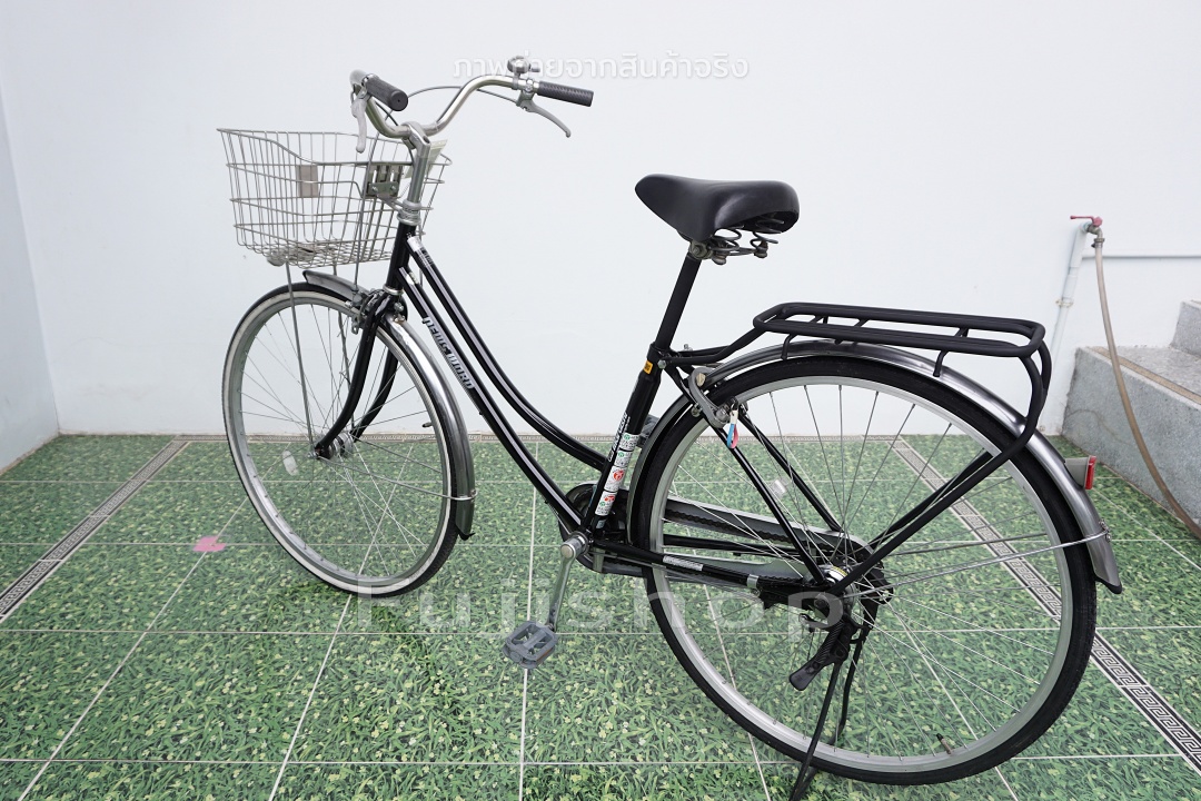 จักรยานแม่บ้านญี่ปุ่น - ล้อ 27 นิ้ว - ไม่มีเกียร์ - ไฟหน้าอัตโนมัติ - Maruishi - สีดำ [จักรยานมือสอง]