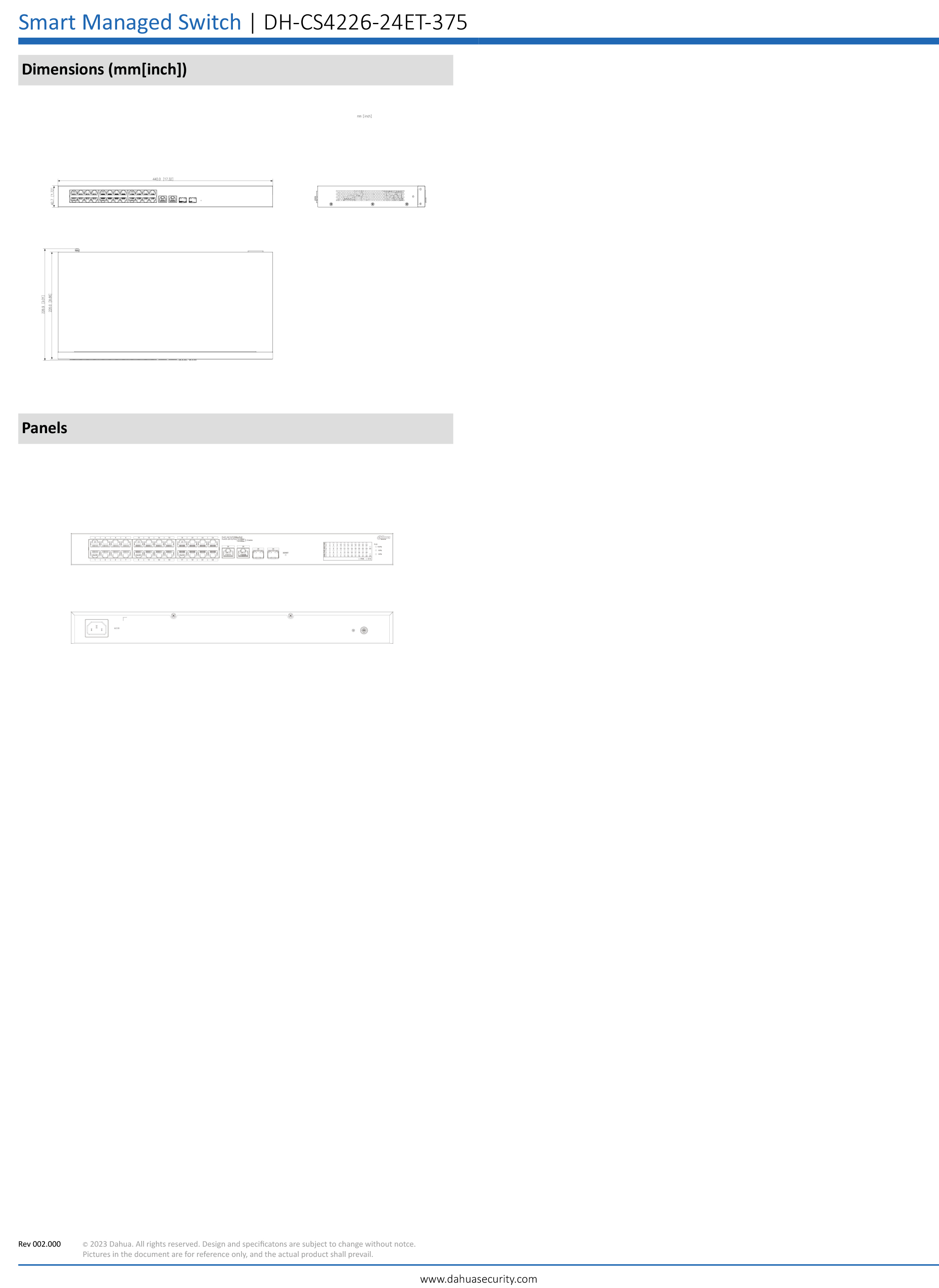 DAHUA CS4226-24ET-375 : 26-Port Cloud Managed Desktop Switch with 24-Port PoE BY BILLIONAIRE SECURETECH CS4226-24ET-375