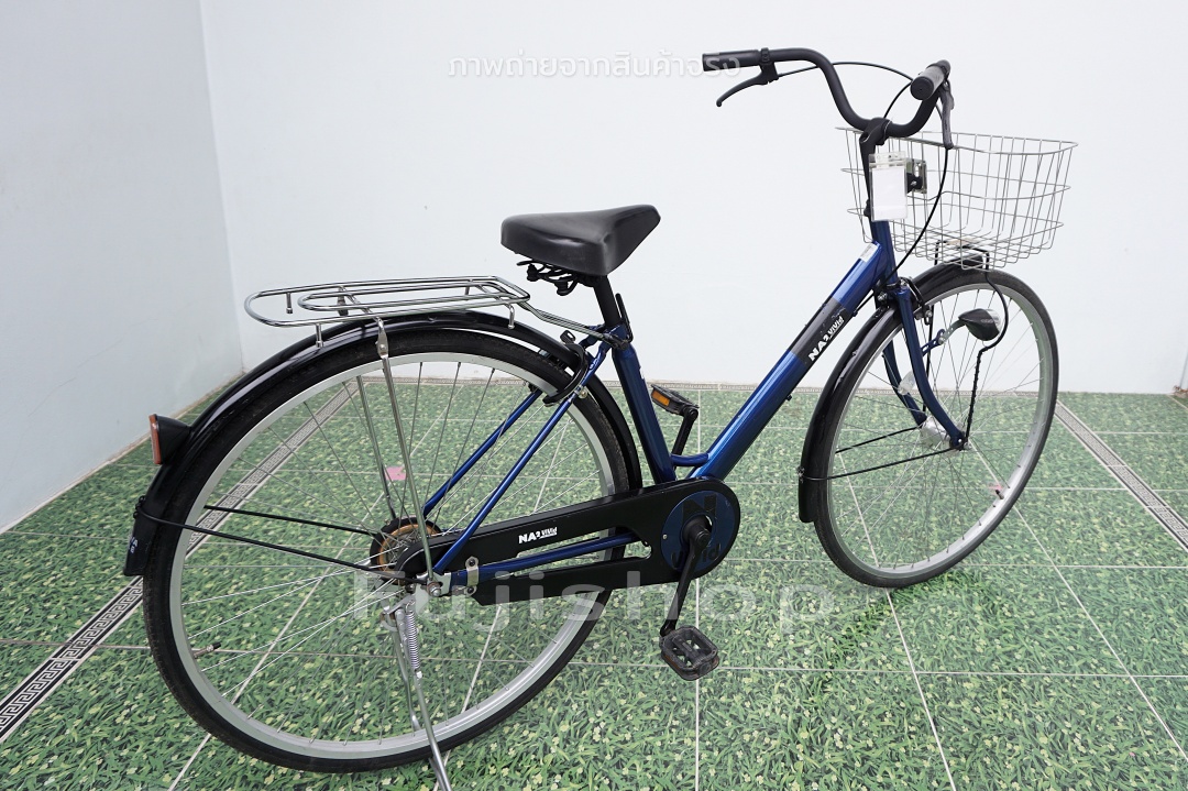 จักรยานแม่บ้านญี่ปุ่น - ล้อ 27 นิ้ว - ไม่มีเกียร์ - ไฟหน้าอัตโนมัติ - NA2 - สีน้ำเงิน [จักรยานมือสอง]