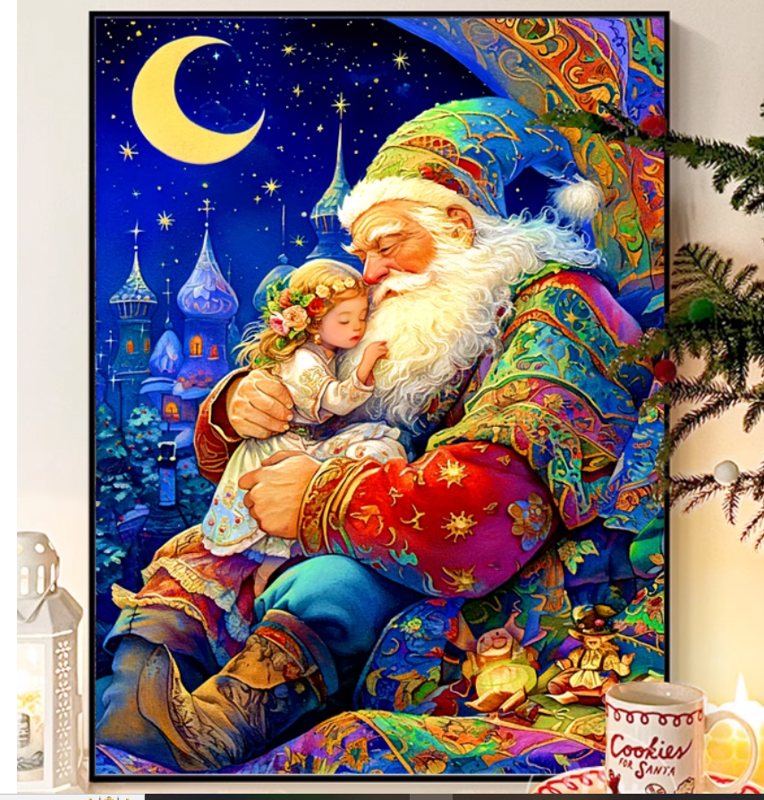 santa-1001 *สินค้าหมด* ชุดปักครอสติช ลายซานตาคลอส (ปักเต็มผืนผ้า ไม่มีเดินเส้น ผ้า11CTพิมพ์ลาย ปัก 3 เส้นเล็ก) ขนาด 50*63 ซม.ผ้าครอสติช 11CTพิมพ์ลายปักบนผ้า ไหมคอตตอน 42 สี ผังลาย เข็ม