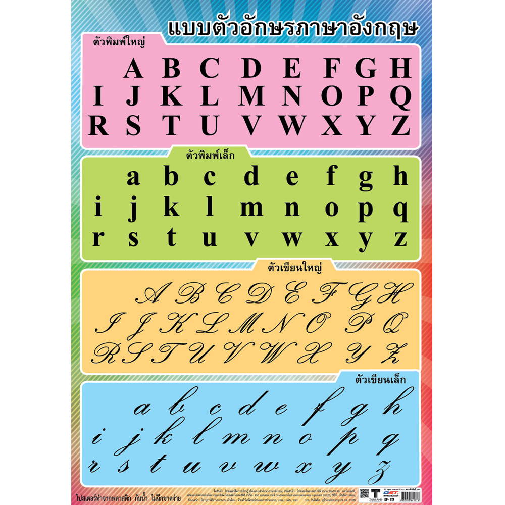 Writing English Alphabet Educational Posters No.117