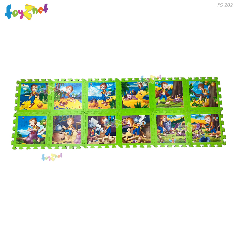 Toyznet 12" Square the monkey and the crab foam mats 32 x 32 x 1 Cm. (dual pack) No.FS-202