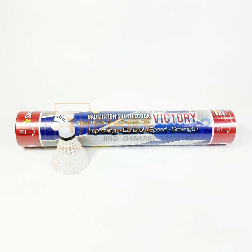 (ของแท้ 100%) ลูกแบดมินตัน Standard Sport Victory ลูกขนไก่ Shuttlecock ลูกแบด บรรจุหลอด 12 ลูก