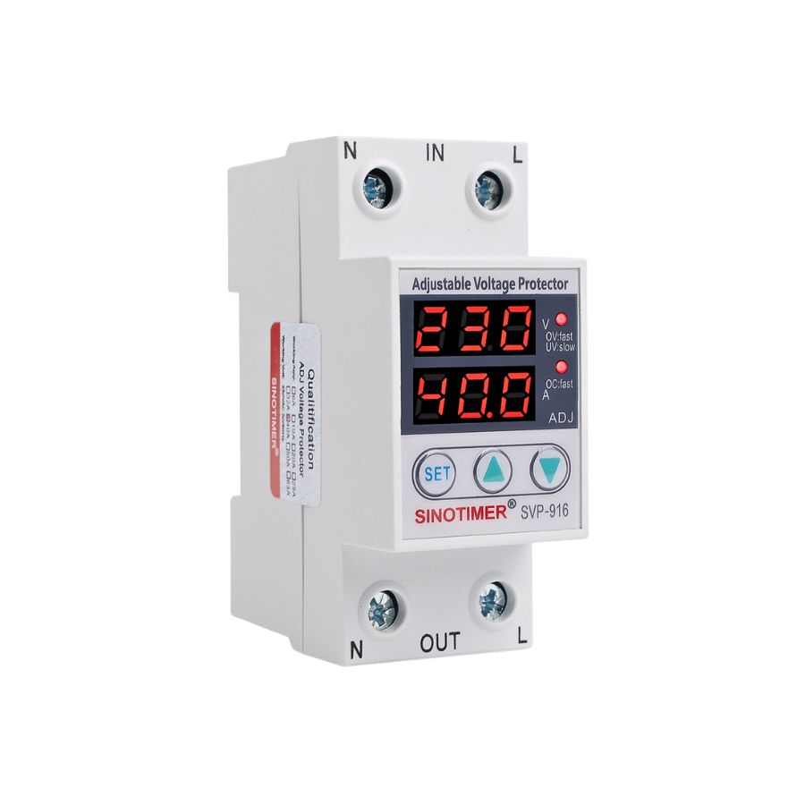 SINOTIMER SVP-916 อุปกรณ์ป้องกันแรงดันไฟฟ้าเกิน /ไฟตก /กระแสเกิน Sinotimer SVP-916 230V ( 63A,80A )