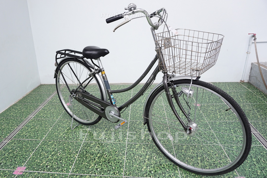 จักรยานแม่บ้านญี่ปุ่น - ล้อ 27 นิ้ว - ไม่มีเกียร์ - ไฟหน้าอัตโนมัติ - Marukin - สีเทา [จักรยานมือสอง]