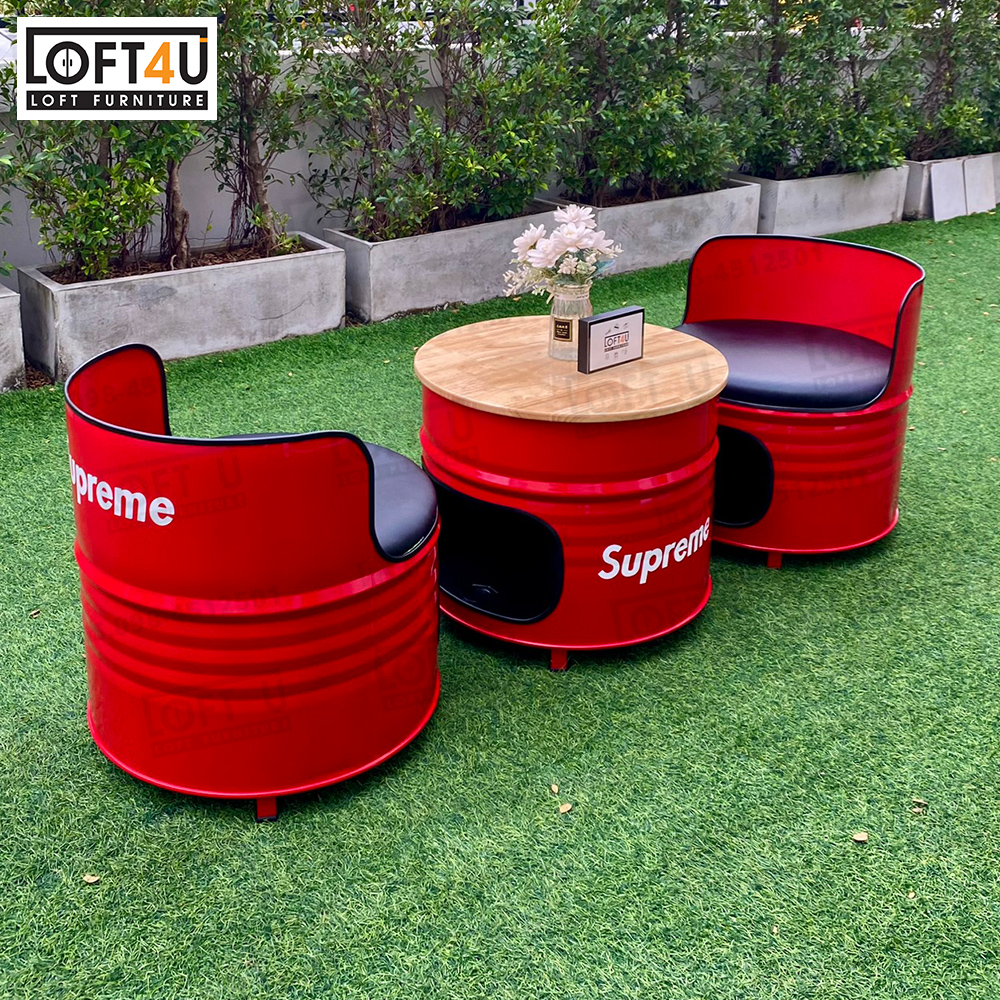 โต๊ะกาแฟ2ที่นั่ง Coffee Table Set : leather cushion / 2 seats