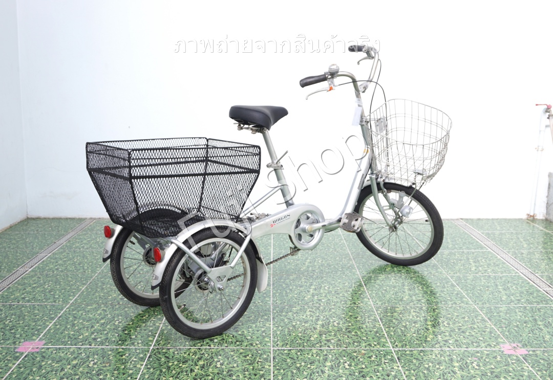 จักรยานสามล้อญี่ปุ่น - ล้อ 18/16 นิ้ว - ไม่มีเกียร์ - อลูมิเนียม - Bridgestone - สีเงิน [จักรยานมือสอง]