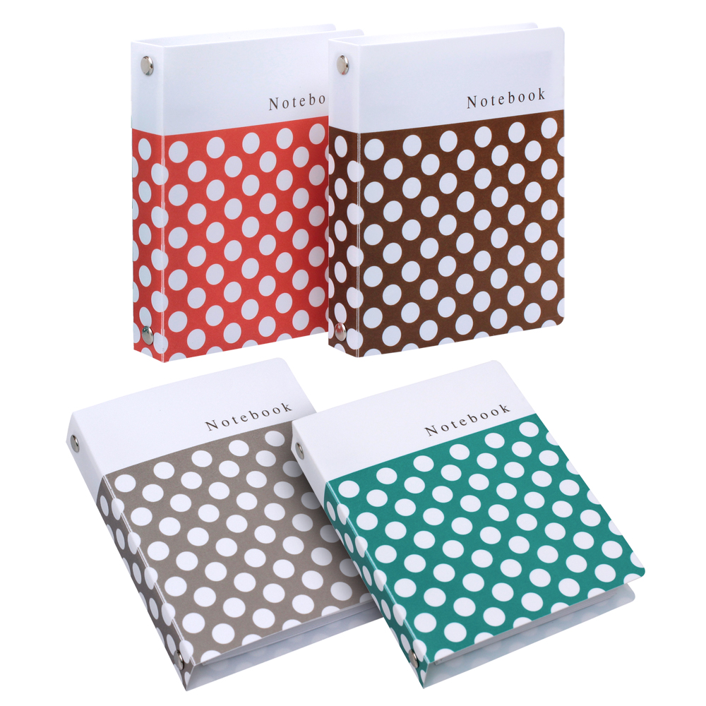 Ring Binder Notebooks with PP Covers Polkadot Pattern