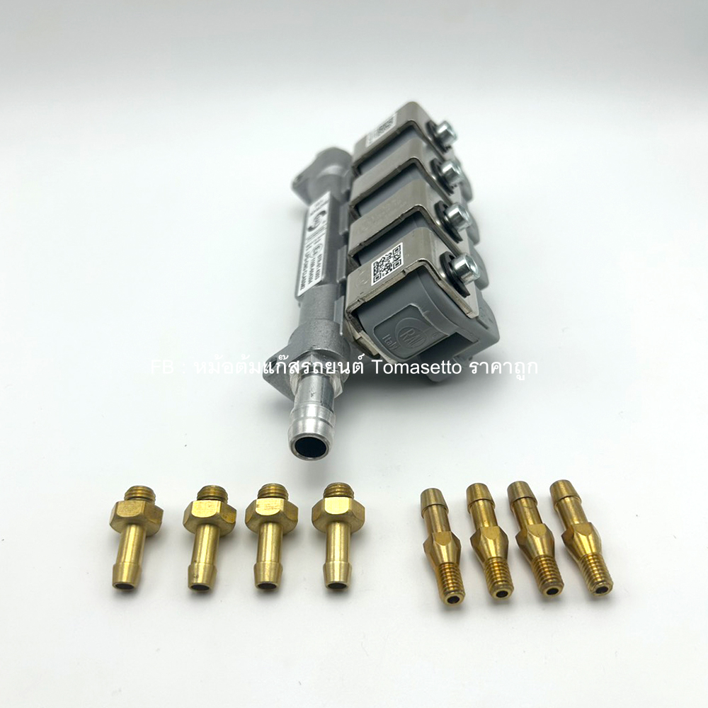 รางหัวฉีด Rail 4 สูบ (สีดำ) 2 โอห์ม (รางกระดูก)