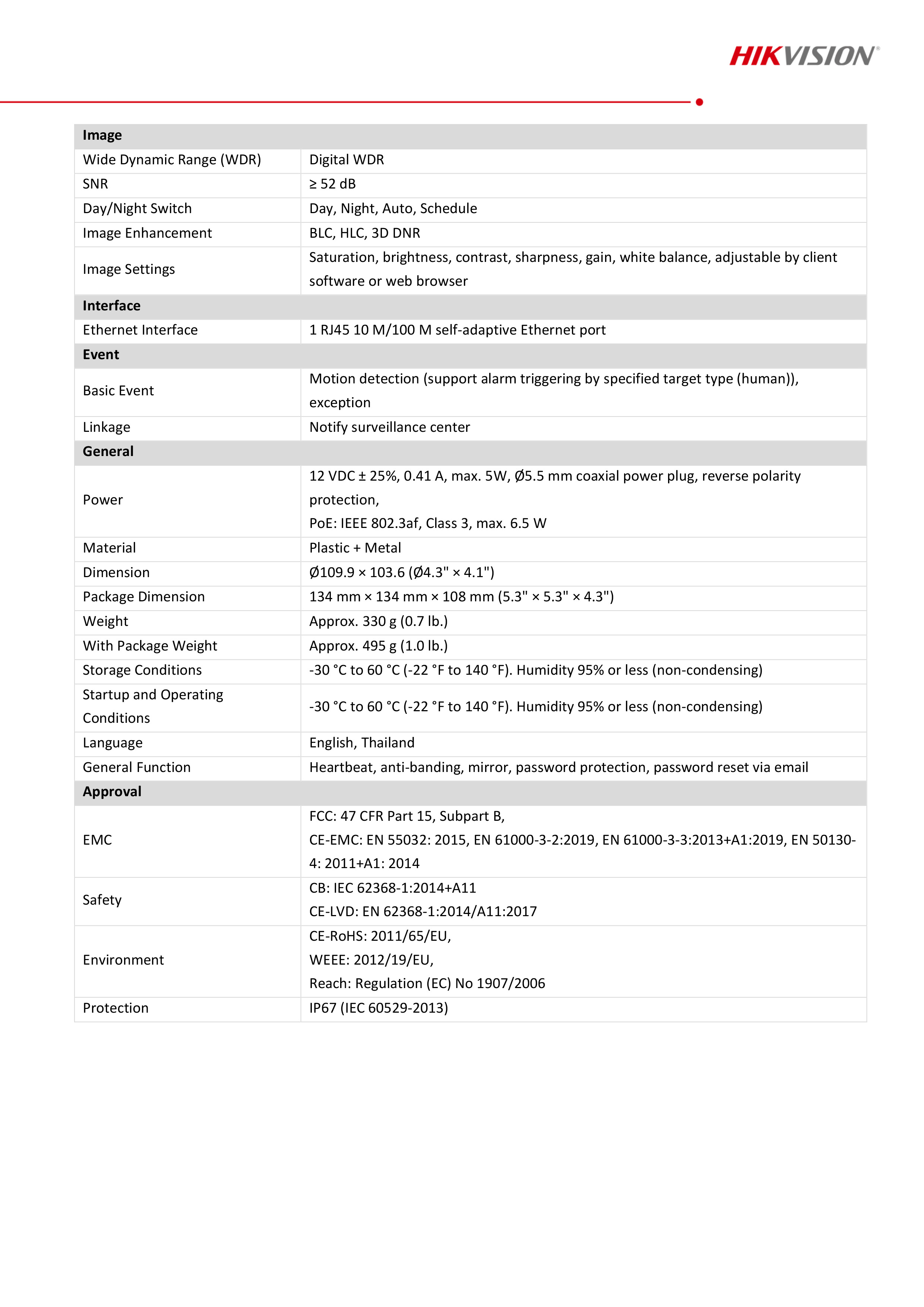 HIKVISION DS-2CD1321G0-I (2.8/4 mm) กล้องวงจรปิดระบบ IP ความละเอียด 2 ล้านพิกเซล POE ไม่ใช่กล้อง WIFI BY BILLIONAIRE SECURETECH DS-2CD1321G0-I