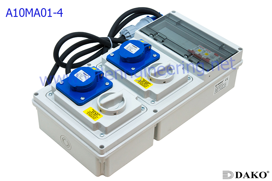 A10MA01-4 กล่องปลั๊กกระจายไฟ 16A 3P Interlock