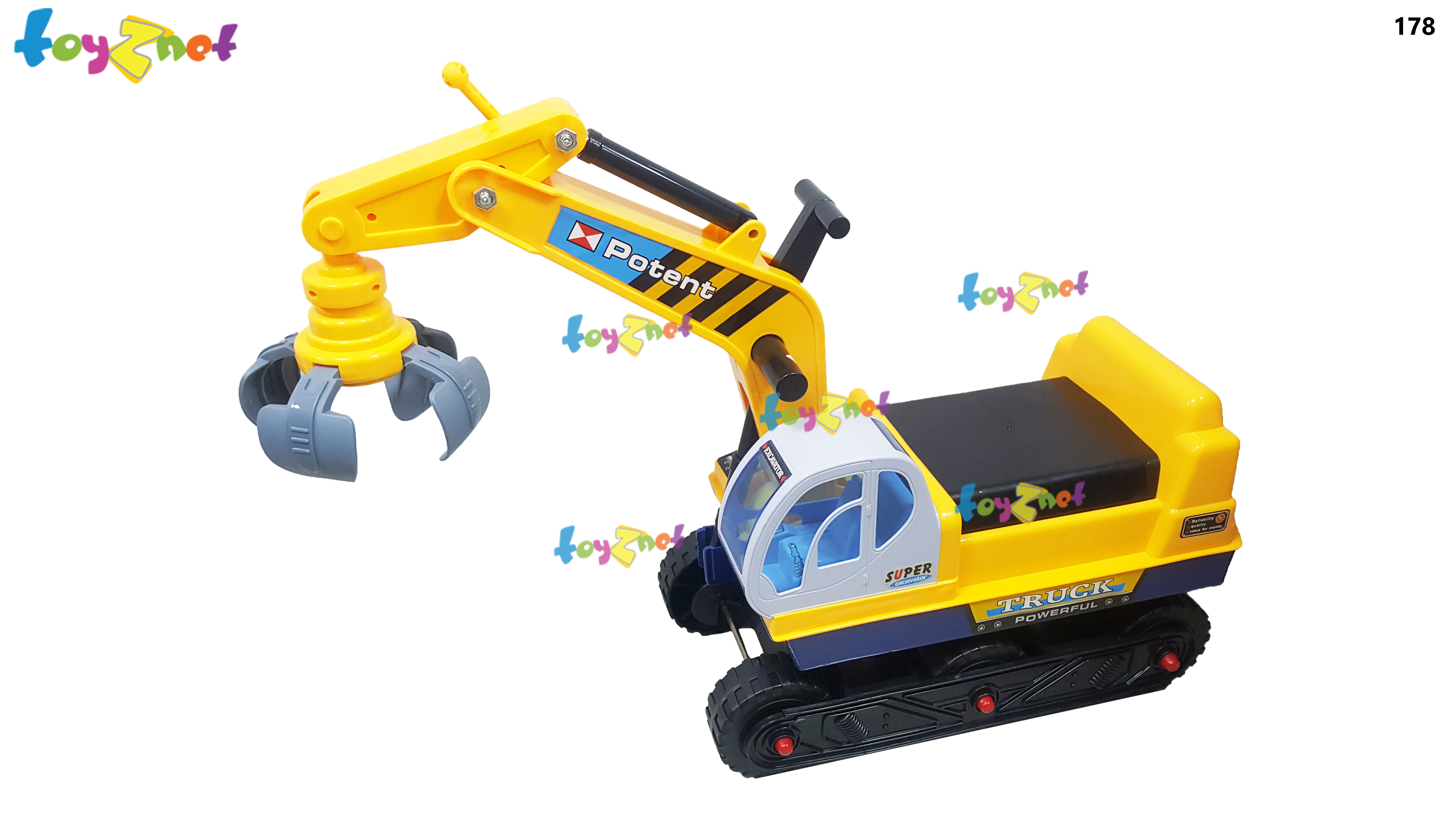 Toyznet ส่งฟรี รถแม็คโครบังคับขาไถ (เปลี่ยนหัวคีบ-หัวตักทรายได้) รุ่น 178