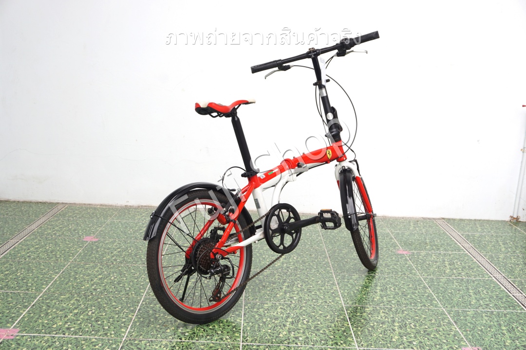 จักรยานพับได้ญี่ปุ่น - ล้อ 20 นิ้ว - มีเกียร์ - อลูมิเนียม - Ferrari - สีแดง [จักรยานมือสอง]