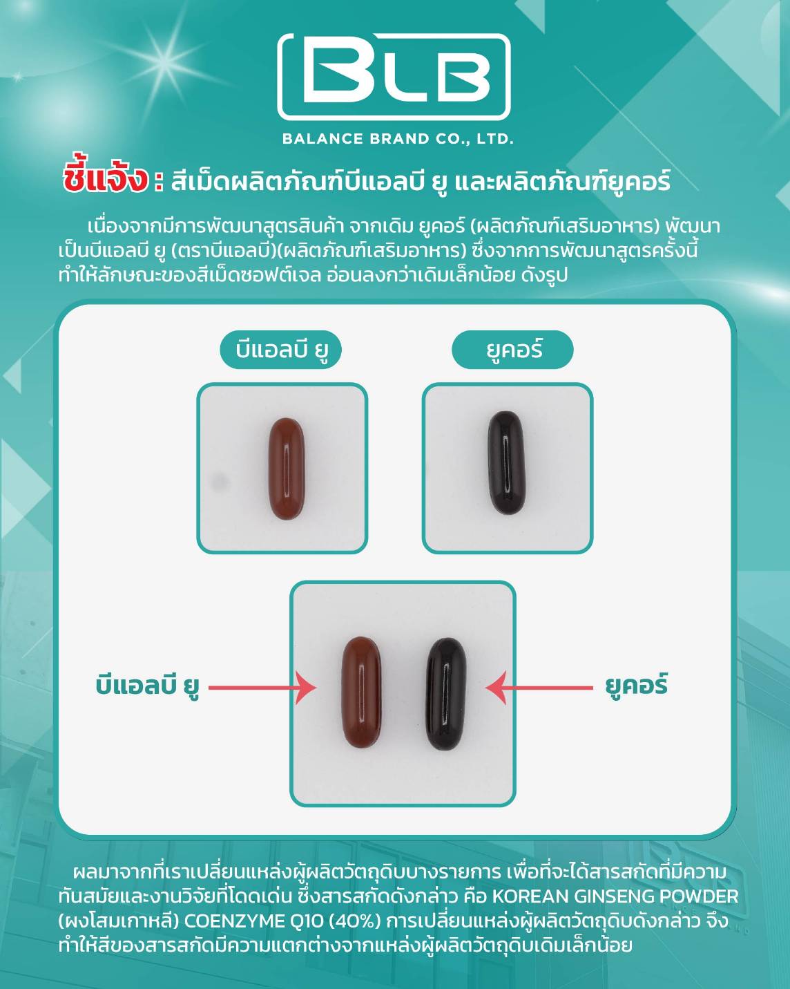 Ucore แพคเกจใหม่ เป็น BLB U ซอฟท์เจลแบบใหม่