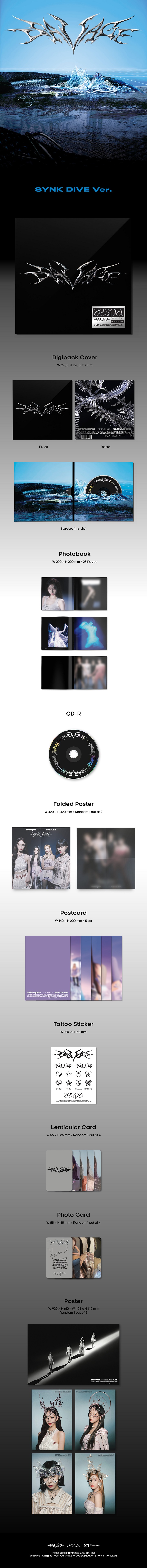[PRE-ORDER] aespa - 1st Mini Album "SAVAGE" (SYNK DIVE Ver.)
