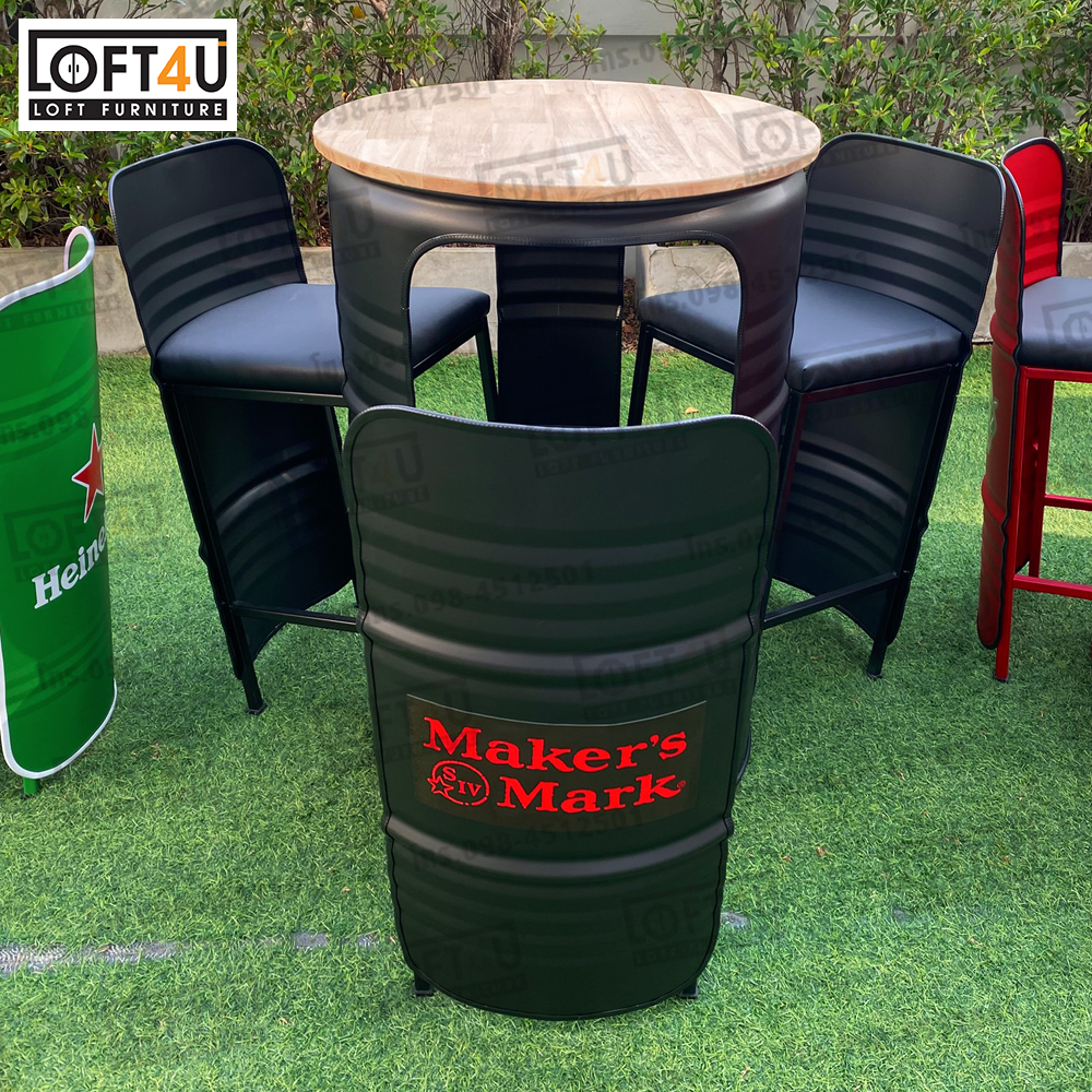 โต๊ะบาร์ คาเฟ่ : Bar table set : 3 seats