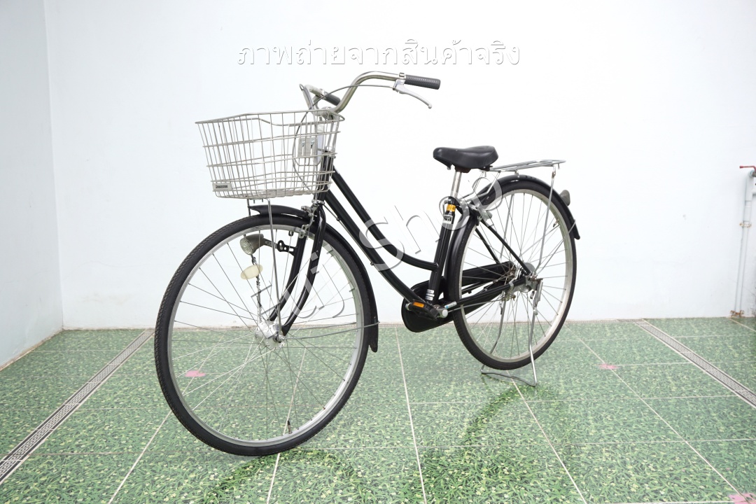จักรยานแม่บ้านญี่ปุ่น - ล้อ 27 นิ้ว - ไม่มีเกียร์ - ไฟหน้าอัตโนมัติ - สีดำ [จักรยานมือสอง]