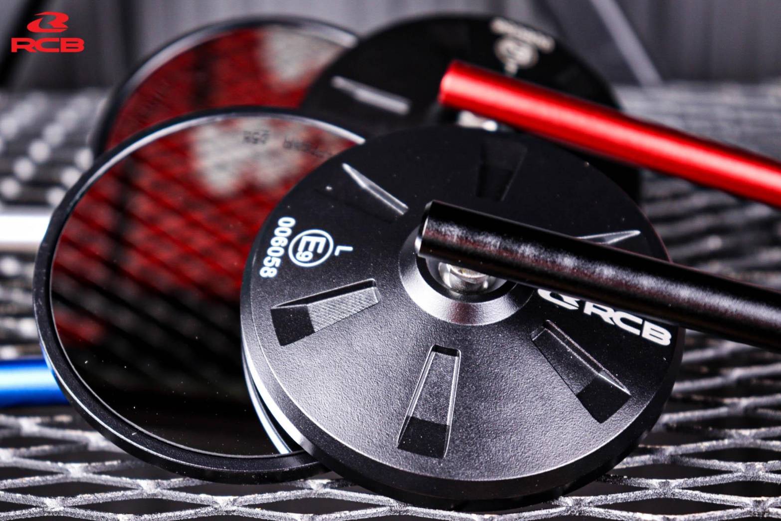 กระจก RCB S6 side mirror มี 4 สี ดำ,แดง,น้ำเงิน,เงิน