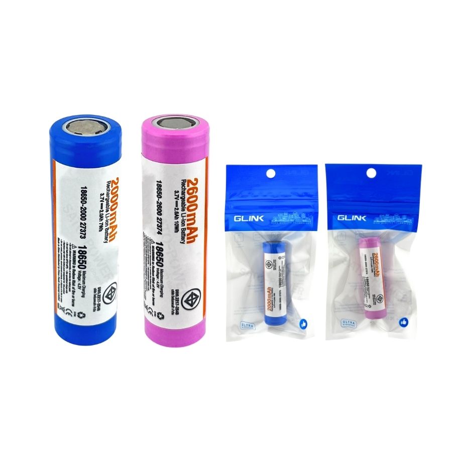 GLINK แบตเตอรี่ ลิเธียม Li-ion (หัวเรียบ) 3.7V | 18650 - 21700 | ชาร์จซ้ำได้ แบตเตอรี่แพ็ค