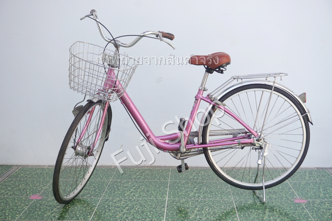 จักรยานแม่บ้านญี่ปุ่น - ล้อ 26 นิ้ว - ไม่มีเกียร์ - อลูมิเนียม - สีชมพู [จักรยานมือสอง]