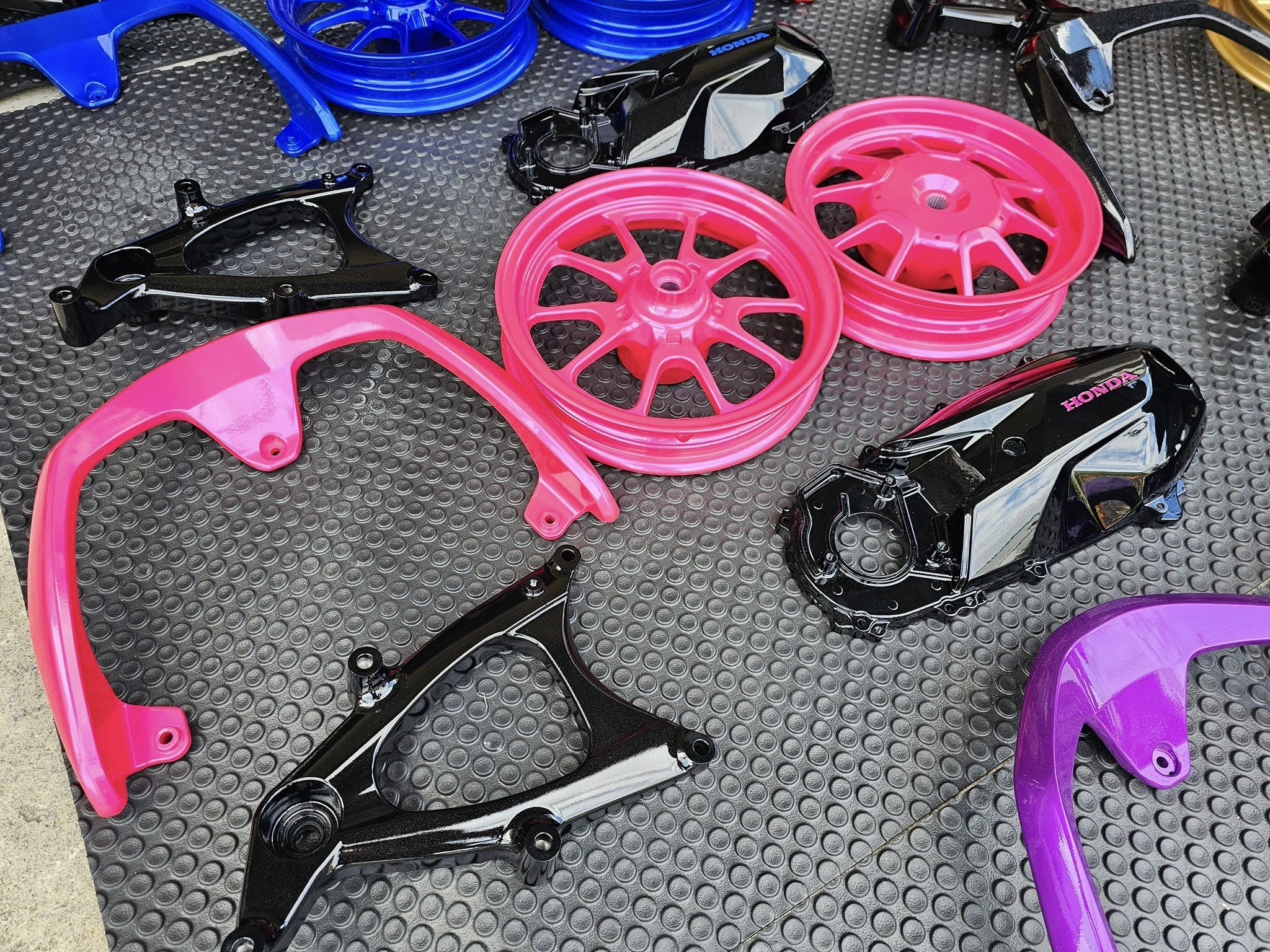 ล้อ-จับหลัง-แคร้-สวิงอาร์ม ทำสี พร้อมสับ Honda Giorno+