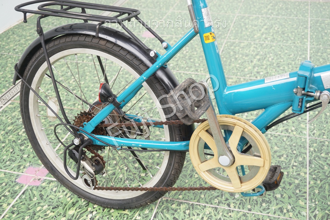 จักรยานพับได้ญี่ปุ่น - ล้อ 20 นิ้ว - มีเกียร์ - สีฟ้า [จักรยานมือสอง]