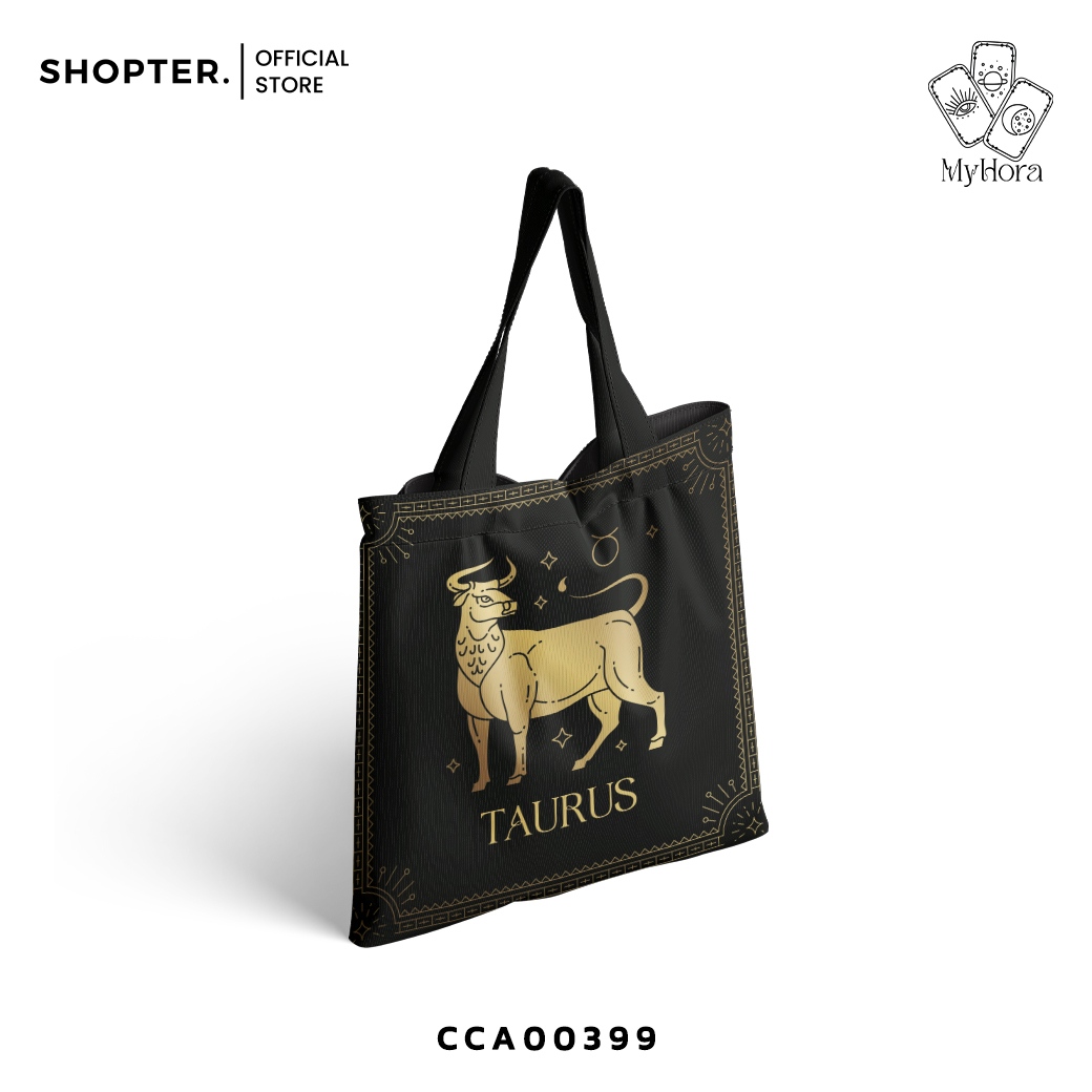 กระเป๋า ลาย Taurus (ราศีพฤษภ) 🐄 The Zodiac Collection 😊 รหัส CCA00399 #MyHora #กระเป๋าผ้า