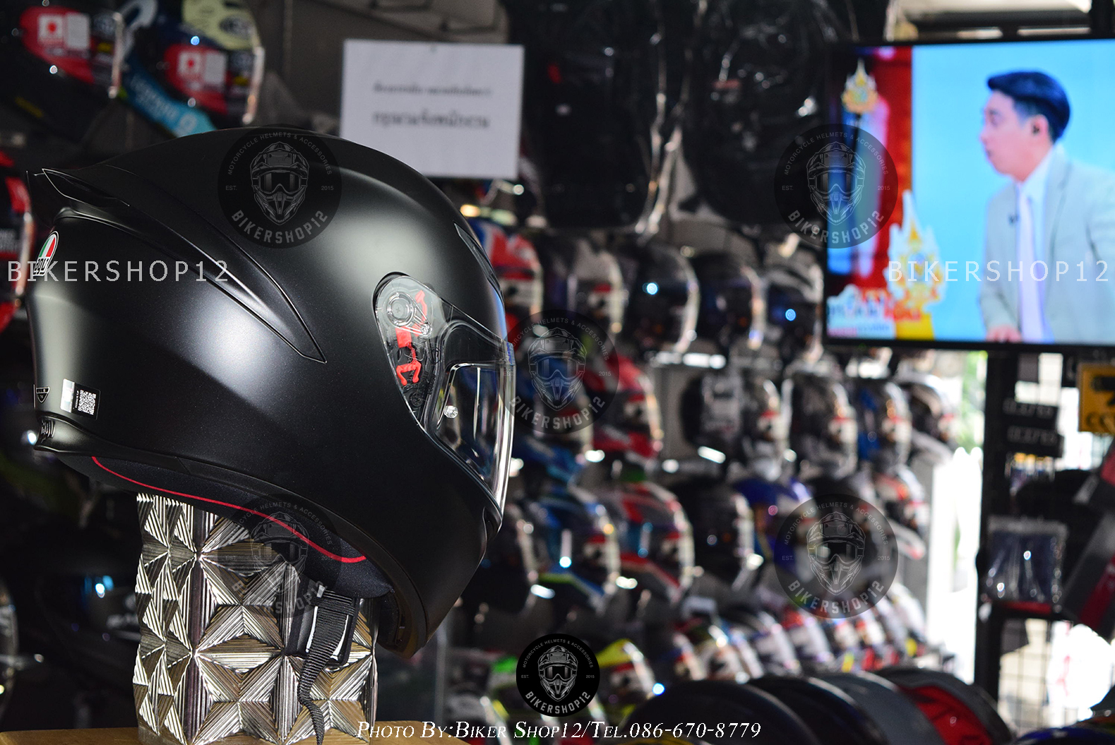 หมวกกันน็อค AGV–K1S (ไม่มีแว่น) MATT BLACK