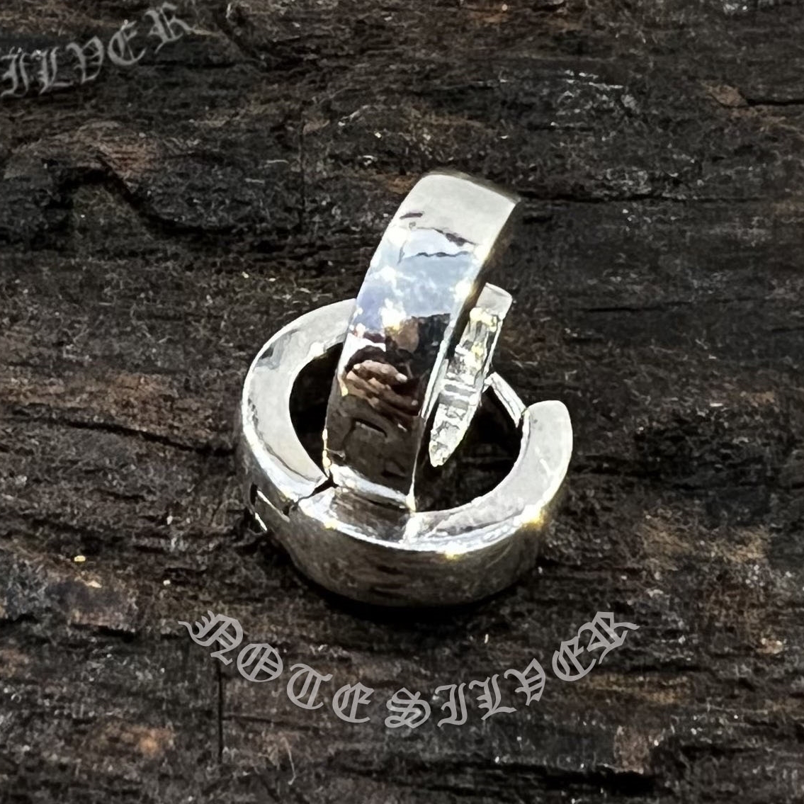 ต่างหูห่วงเงินแท้ เรียบ ขนาด 4mm Sterling Silver 925 NSER1732