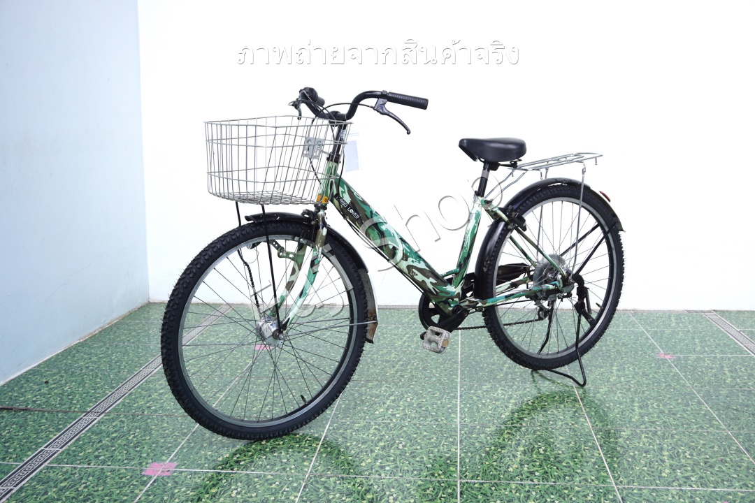 จักรยานแม่บ้านล้อโต ญี่ปุ่น - ล้อ 27.5x1.95 - เกียร์ 6 สปีด - ไฟหน้าอัตโนมัติ - Turbo Lover - สีเขียว [จักรยานมือสอง]
