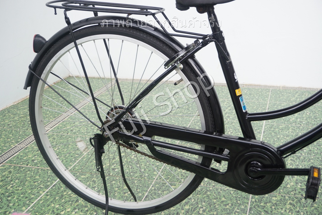 จักรยานแม่บ้านญี่ปุ่น - ล้อ 26 นิ้ว - ไม่มีเกียร์ - ไฟหน้าอัตโนมัติ - สีดำ [จักรยานมือสอง]