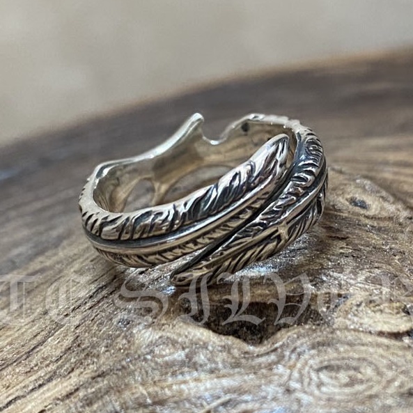 แหวนเงินแท้ ขนนก ปรับขนาดได้ Free Size Sterling Silver 925 NSRG1345