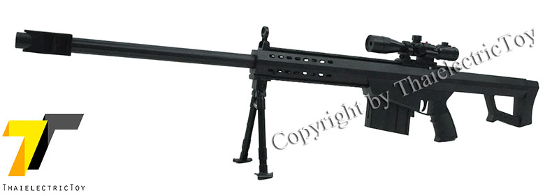 อัดลมพลาสติกบาร์เร็ต M107 ชักยิงทีล่ะนัด มีกล้องติดเลเซอร์ หนัก 574 กรัม ยาว 1 เมตร