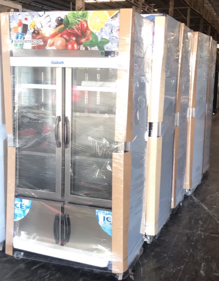 ตู้แช่เครืองดื่ม แช่ผัก 2 ประตูบนเย็น และ แช่เเข็ง 2 ประตูล่าง Siam intercool