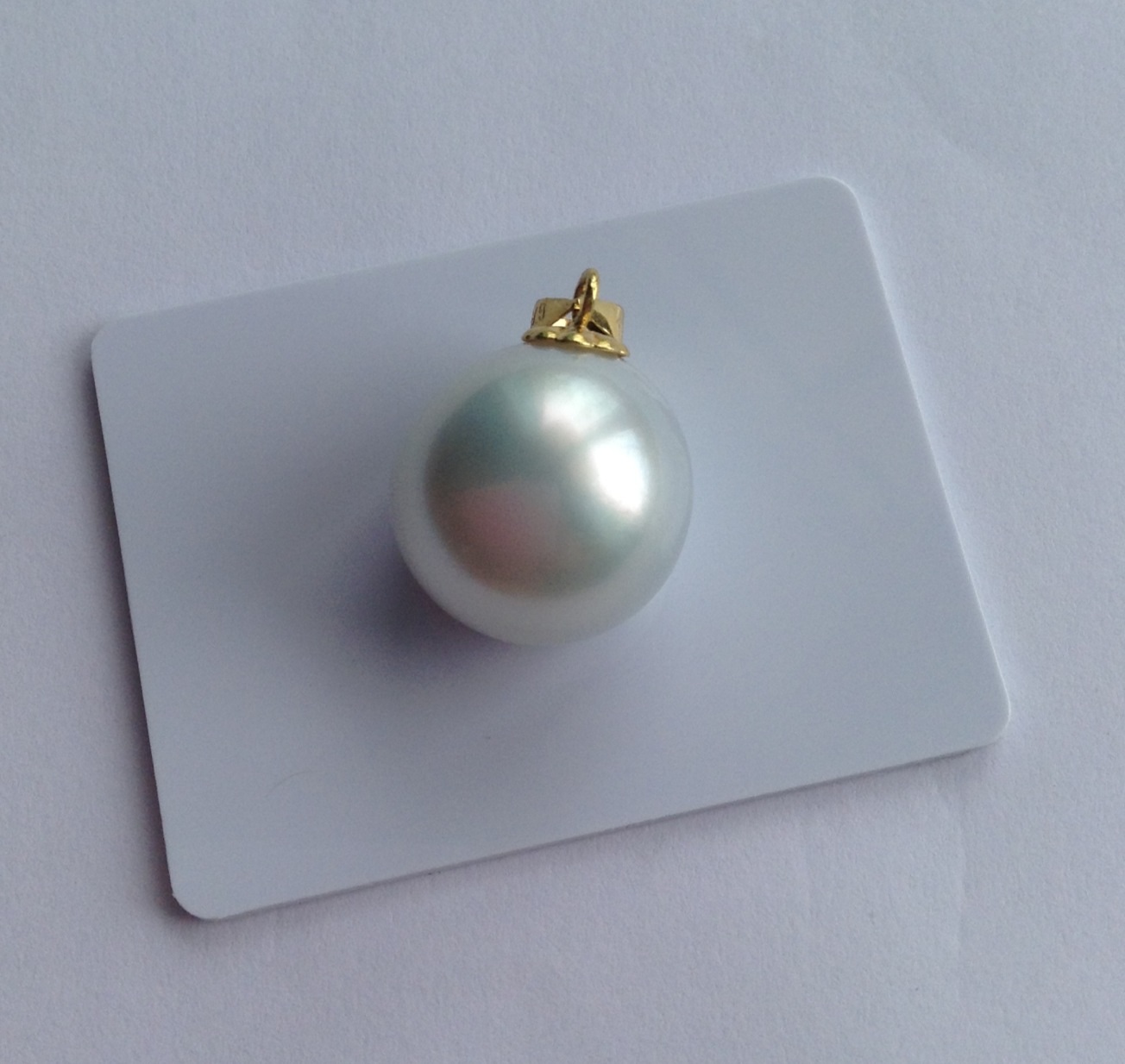 จี้ไข่มุก south sea 13-14 มิล ตัวเรือน 18k สีขาวประกายเงิน เกรด AAA