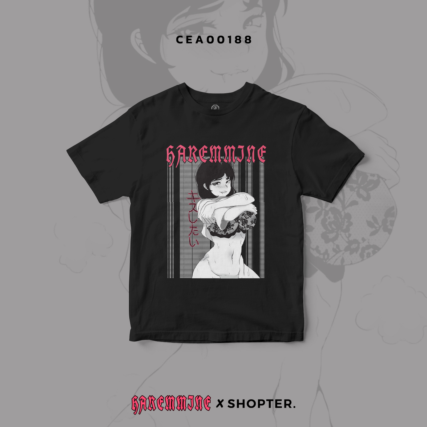 เสื้อยืด พิมพ์ลาย T-SHIRT Haremmine (Black) CEA00188 #Haremmine #SHOPTER