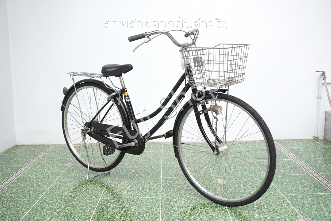จักรยานแม่บ้านญี่ปุ่น - ล้อ 27 นิ้ว - ไม่มีเกียร์ - ไฟหน้าอัตโนมัติ - สีดำ [จักรยานมือสอง]