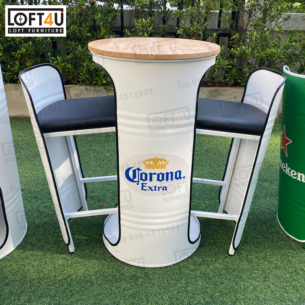 โต๊ะบาร์ คาเฟ่ 100L: Bar table set : 2 seats