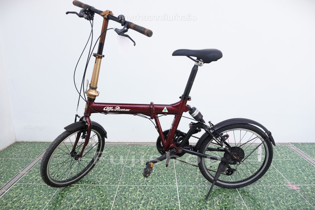 จักรยานพับได้ญี่ปุ่น - ล้อ 20 นิ้ว - เกียร์ 7 สปีด - อลูมิเนียม - โช๊คหลัง - Alpha Romeo - สีแดง [จักรยานมือสอง]