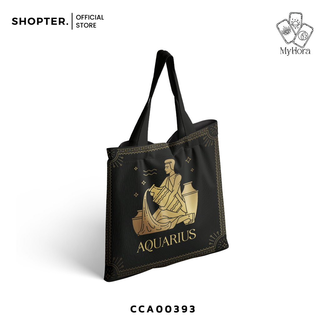 กระเป๋า ลาย Aquarius (ราศีกุมภ์) 🧳 The Zodiac Collection 😊 รหัส CCA00393 #MyHora #กระเป๋าผ้า