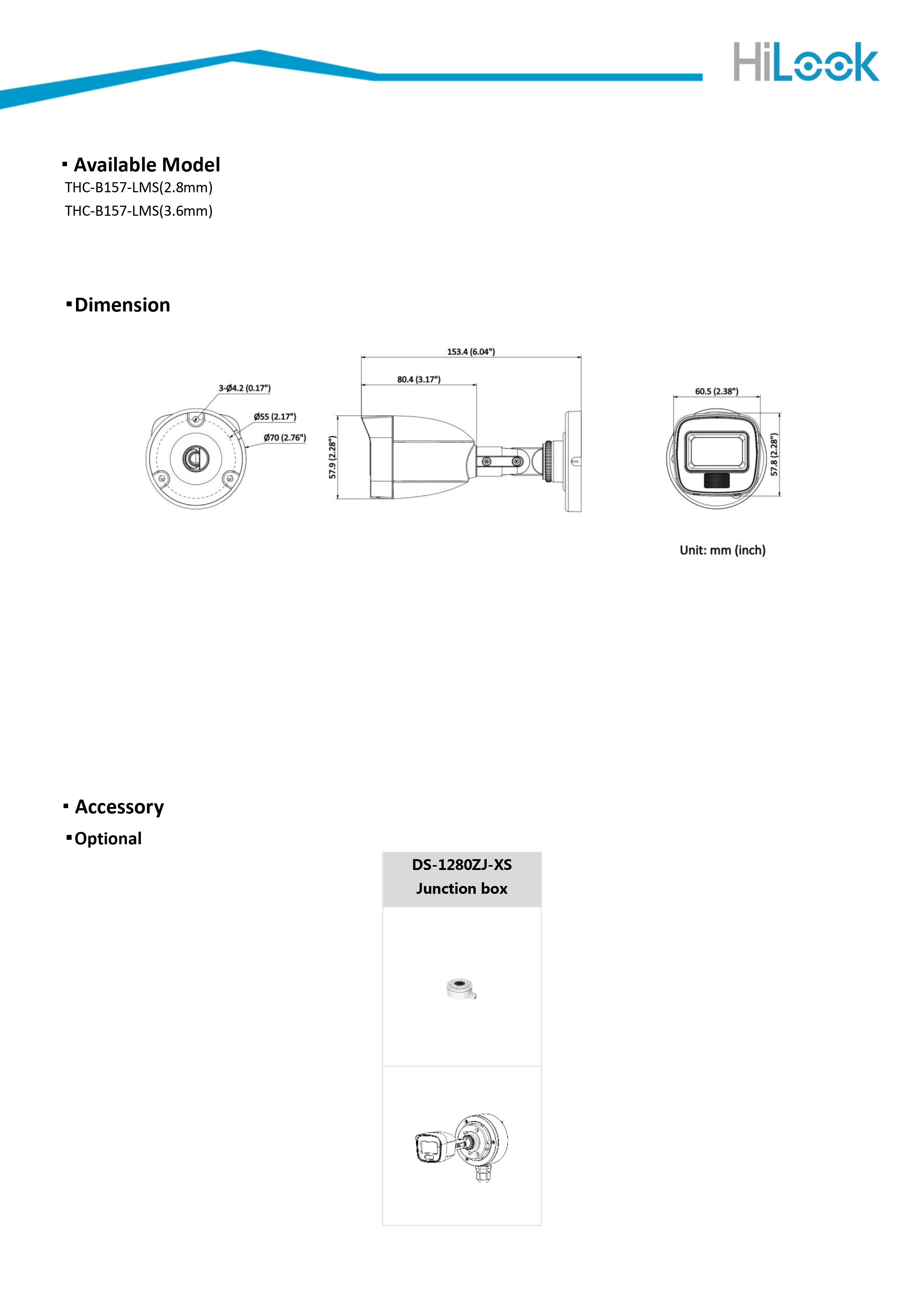 HILOOK THC-B157-LMS กล้องวงจรปิดระบบ HD ความละเอียด 3K Smart Hybrid Light มีไมค์ในตัว BY BILLIONAIRE SECURETECH THC-B157-LMS